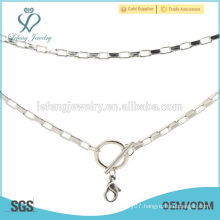 Fancy long thin silver chain necklace designs,cheap custom name design necklace